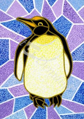 láminas y lienzos de  Penguin on Stained Glass