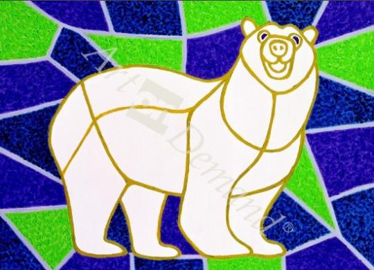 láminas y lienzos de  Polar Bear on Stained Glass