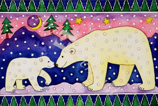 láminas y lienzos de  Polar Bears (w/c)