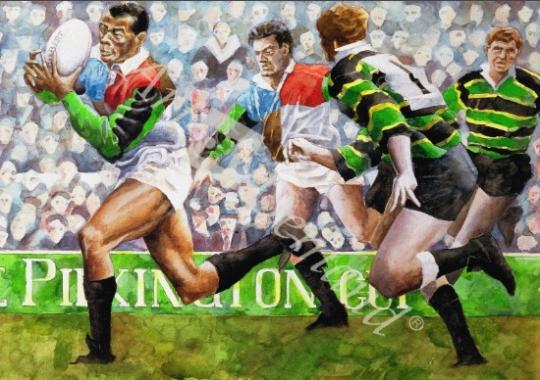 láminas y lienzos de  Rugby Match: Harlequins v Northampton, 1992 (w/c)