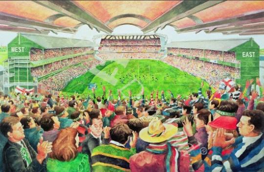 láminas y lienzos de  Twickenham: The Pilkington Cup Final, 1992 (w/c)
