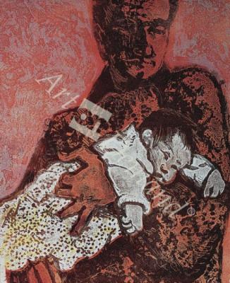 láminas y lienzos de  New Baby, Essen (relief etching)