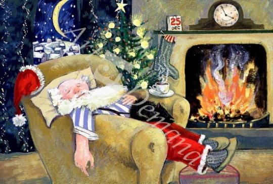 láminas y lienzos de Santa sleeping by the fire, 1995