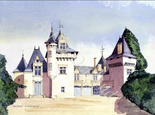 láminas y lienzos de Chateau a Fontaine, 1995 (w/c)