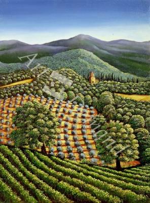 láminas y lienzos de Tuscan landscape, 1990