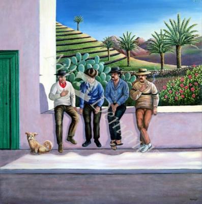 láminas y lienzos de Lanzarote Lads, Canary Islands, 1990