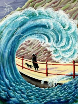 láminas y lienzos de Tidal Wave, 1993 (panel)