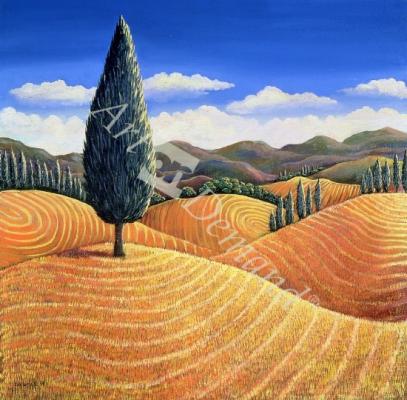 láminas y lienzos de Cypress tree and cornfields, 1990