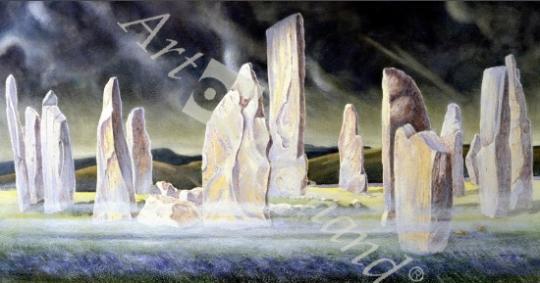 láminas y lienzos de  The Callanish Legend, Isle of Lewis, 1991 (w/c and pastel
