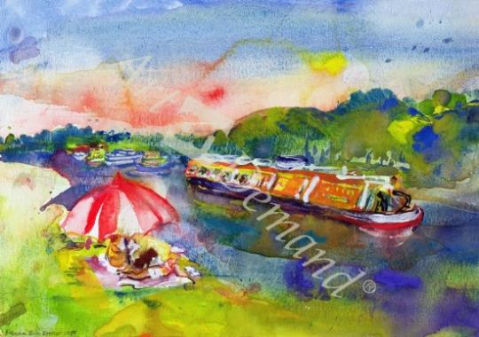 láminas y lienzos de  Summer River, 1989 (w/c on paper)