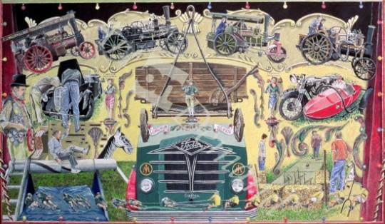 láminas y lienzos de  At the Vintage Show, 1993 (gouache on card)