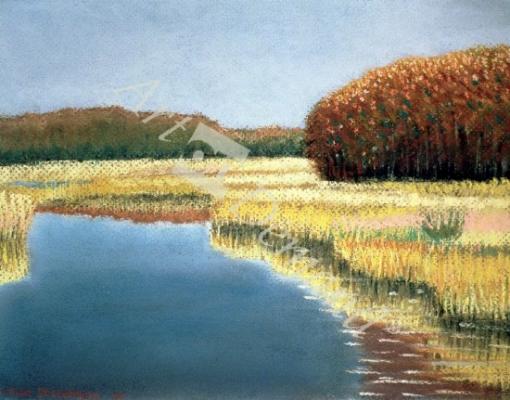 láminas y lienzos de  New England Autumn, 1990 (pastel on paper)
