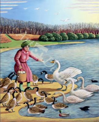 láminas y lienzos de  Bird Woman (oil on canvas)