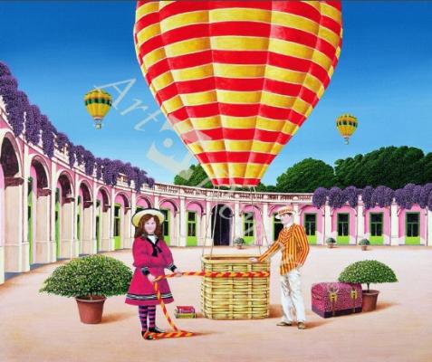 láminas y lienzos de  The Balloonist, 1986 (acrylic on board)