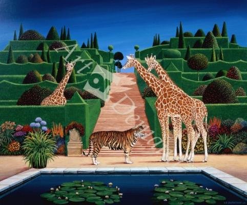 láminas y lienzos de  Animal Garden, 1980 (acrylic on board)