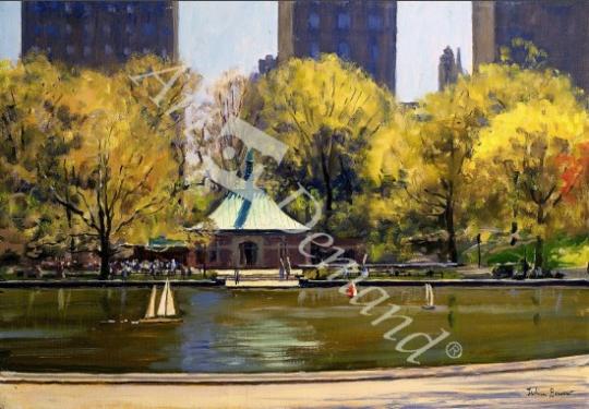 láminas y lienzos de  The Boating Lake, Central Park, New York, 1997 (oil on ca