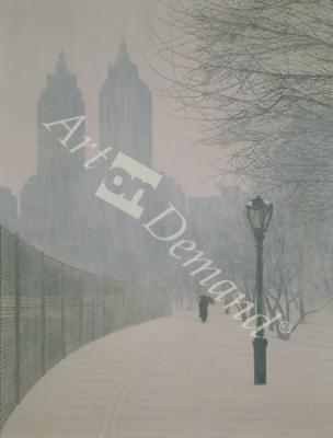 láminas y lienzos de  Winter Reservoir, 1987 (oil on panel)
