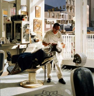 láminas y lienzos de  Barber Shop, 1994 (oil on canvas)