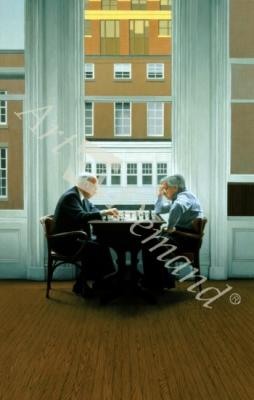 láminas y lienzos de  Chess Players, 1991 (oil on panel)
