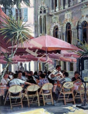 láminas y lienzos de  Lunch in the Shade, Monte Carlo (oil on canvas)