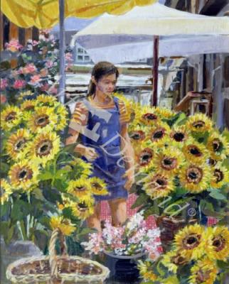láminas y lienzos de  The Sunflower Seller (oil on canvas)