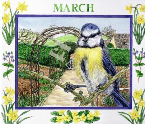 láminas y lienzos de  March (w/c on paper)
