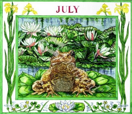 láminas y lienzos de  July (w/c on paper)
