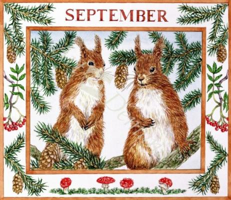 láminas y lienzos de  September (w/c on paper)