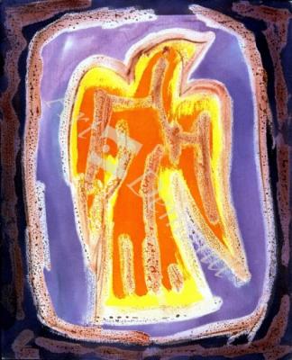 láminas y lienzos de  Enclosed Form, 1990 (mixed media on paper)