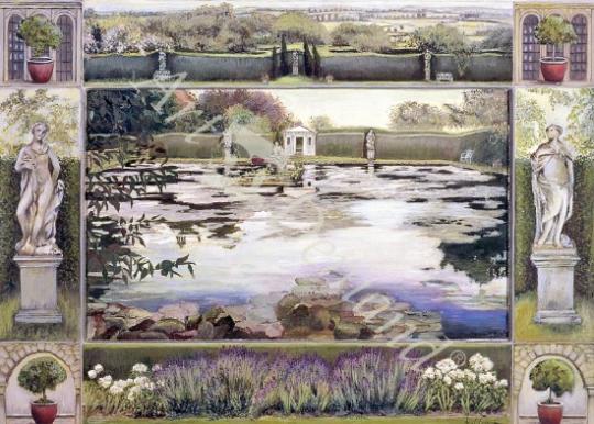 láminas y lienzos de  The Lake, Garsington (tempera on board)