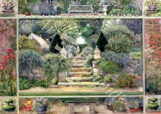 láminas y lienzos de  Dulwich Village Garden, 1995 (tempera on board)
