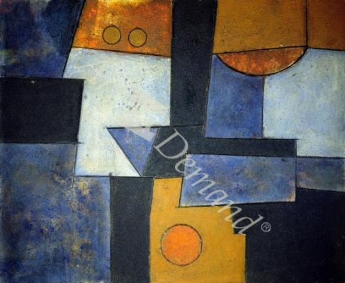 láminas y lienzos de  Nocturne, 1998 (acrylic and collage on wood)