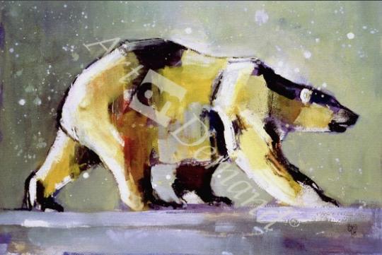 láminas y lienzos de  Ice Bear, 1998 (mixed media on paper)