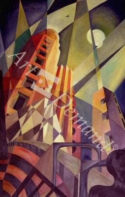 láminas y lienzos de  City in Shards of Light (oil on canvas)