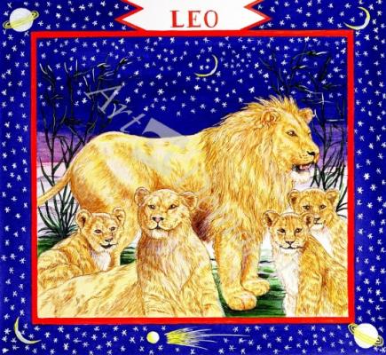 láminas y lienzos de  Leo (w/c on paper)