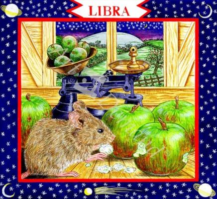 láminas y lienzos de  Libra (w/c on paper)
