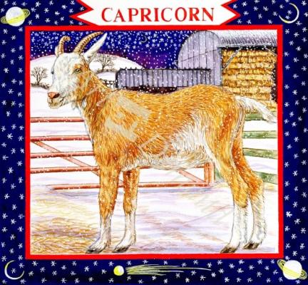 láminas y lienzos de  Capricorn (w/c on paper)