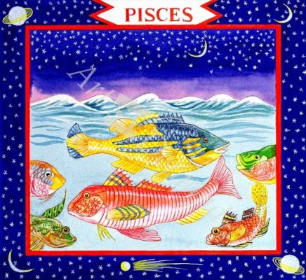 láminas y lienzos de  Pisces (w/c on paper)