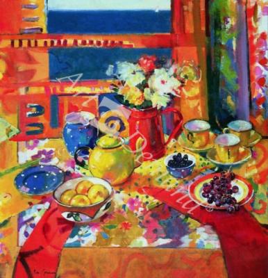 láminas y lienzos de  Window to Cannes (oil on canvas)