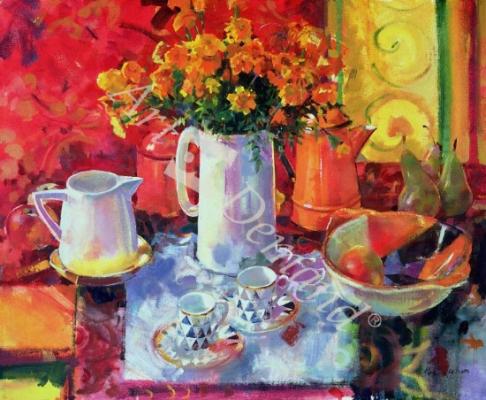 láminas y lienzos de  Table Reflections (oil on canvas)
