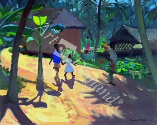 láminas y lienzos de  Road to Kovalum Beach, Kerala, 1996 (oil on canvas)