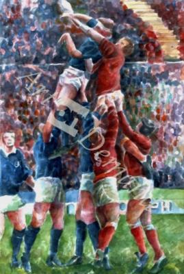 láminas y lienzos de  Rugby International, Wales V Scotland (w/c on paper)