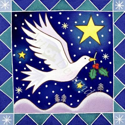 láminas y lienzos de  Christmas Dove (w/c on paper)