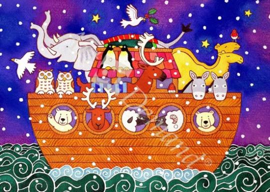 láminas y lienzos de  Christmas Ark, 1999 (w/c and pastel on paper)