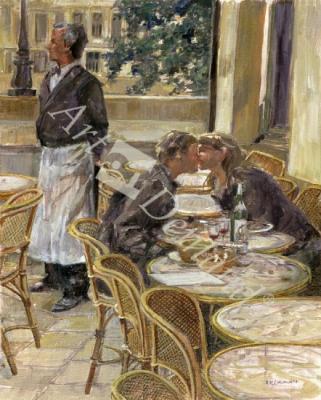 láminas y lienzos de  Lovers in August, Paris, 1998 (oil on canvas)