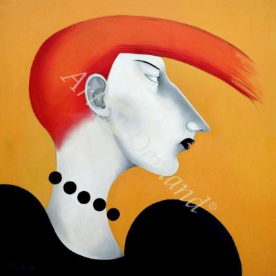 láminas y lienzos de  Women in Profile Series, No. 9, 1998 (oil on canvas)