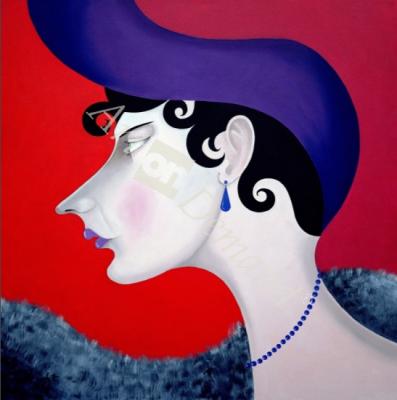 láminas y lienzos de  Women in Profile Series, No. 13, 1998 (oil on canvas)