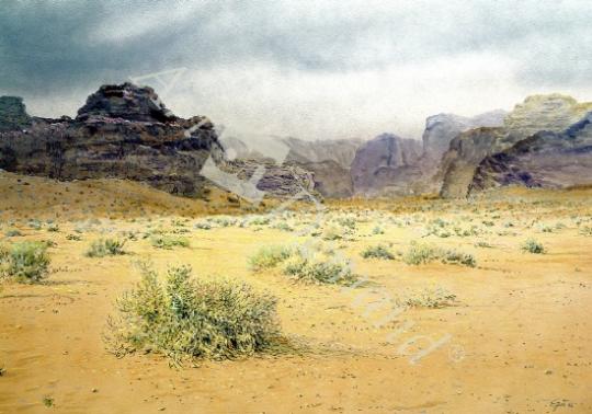 láminas y lienzos de  Stormy Day in the Wadi Rum, Jordan, 1986