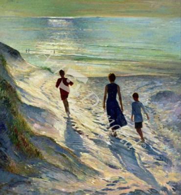 láminas y lienzos de  Beach Walk, 1994 (oil on canvas)