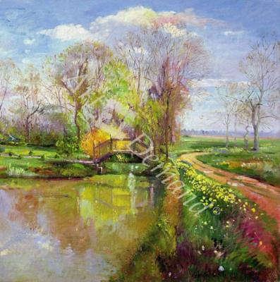 láminas y lienzos de  Spring Bridge, 1992 (oil on canvas)
